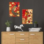 Set of Two Wall Paintings for Wall Dacoration Golden Framed Wall Paintings for Living Room & Bedroom Wall Art for Home Decoration & Office Wall Décor (14x11 inch CH-GD2-3)