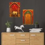 Set of Two Wall Paintings for Wall Dacoration Golden Framed Wall Paintings for Living Room & Bedroom Wall Art for Home Decoration & Office Wall Décor (14x11 inch CH-GD2-18)