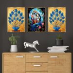 Set of Three Wall Paintings for Wall Dacoration Golden Framed Wall Paintings for Living Room & Bedroom Wall Art for Home Decoration & Office Wall Décor (24x18 inch CH-GD3-9)
