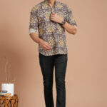 Men's Cotton Floral Printed Kurta  Stylish Casual & Festive Wear