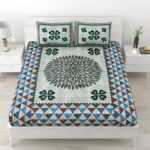 Rajasthani Traditionally Printed Cotton Doublebed Bedsheet With Pack of 2 Pillow Covers