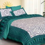 Rajasthani Traditionally Printed Cotton Doublebed Bedsheet With Pack of 2 Pillow Covers