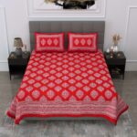 Rajasthani Traditionally Printed Cotton Doublebed Bedsheet With Pack of 2 Pillow Covers