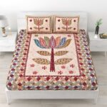 Rajasthani Traditionally Printed Cotton Doublebed Bedsheet With Pack of 2 Pillow Covers